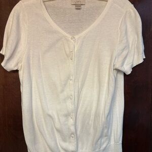 LOFT White Button-Down Shirt